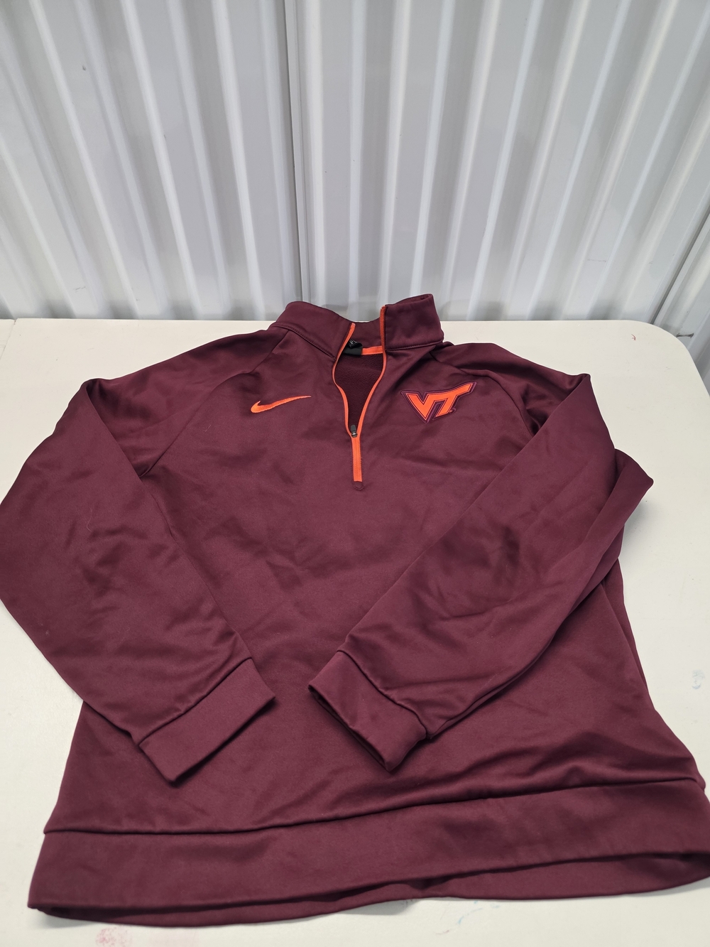 Nike Dri-FIT Virginia Tech Hokies 1/4 Zip Jacket Maroon/Orange L